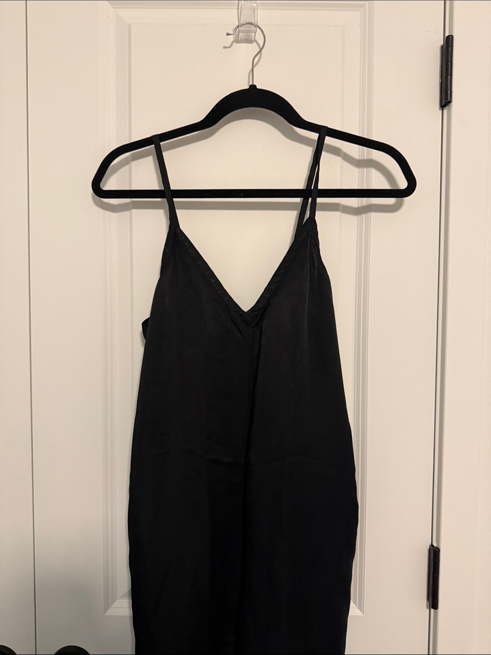 Athleta Black V-Neck Spaghetti Strap Jumpsuit